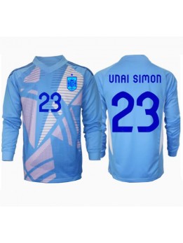 Billige Spania Unai Simon #23 Keeper Hjemmedrakt EM 2024 Langermet